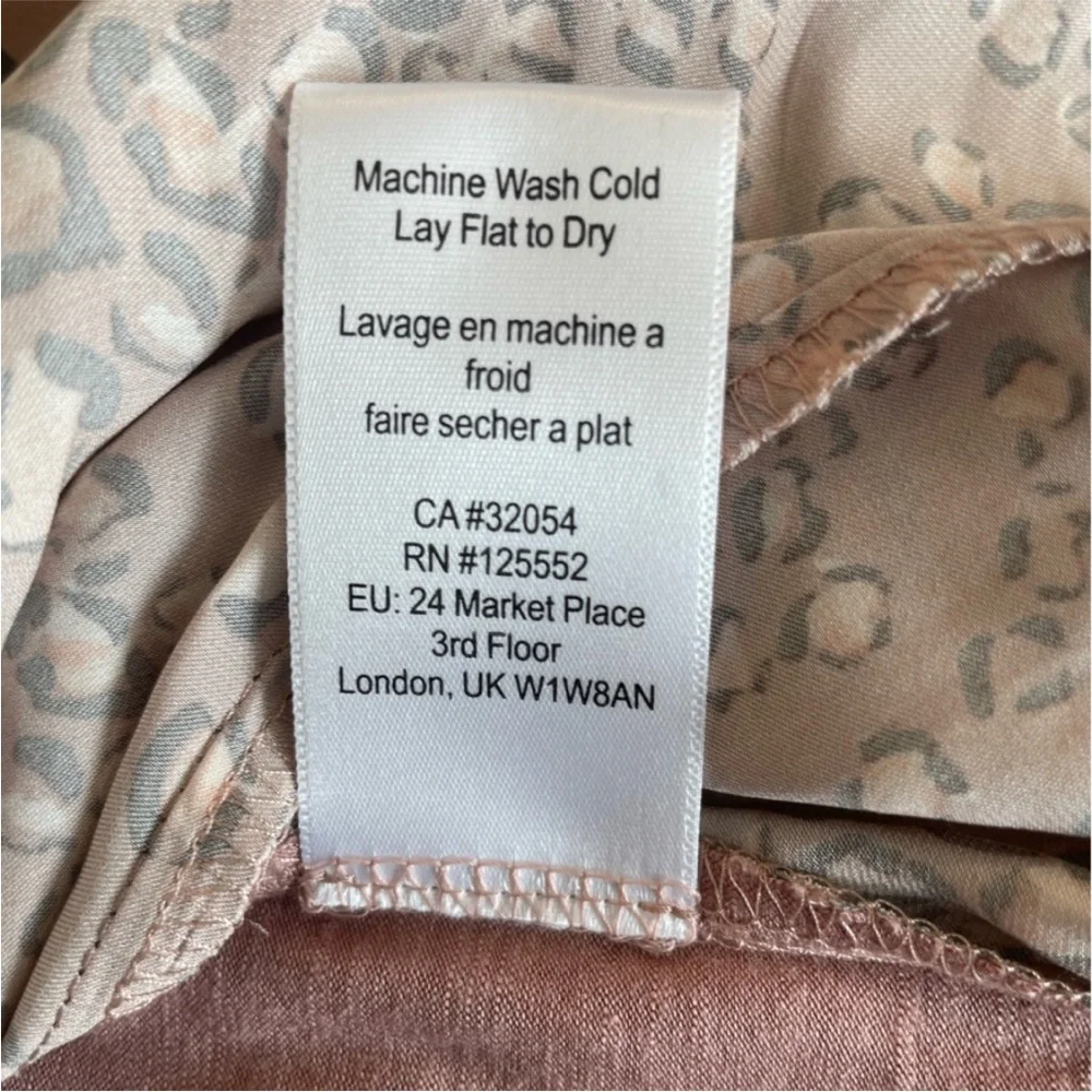 Anthropologie Dolan Pink & Grey Leopard Print Ruffle Blouse Oversized EUC - Picture 12 of 12
